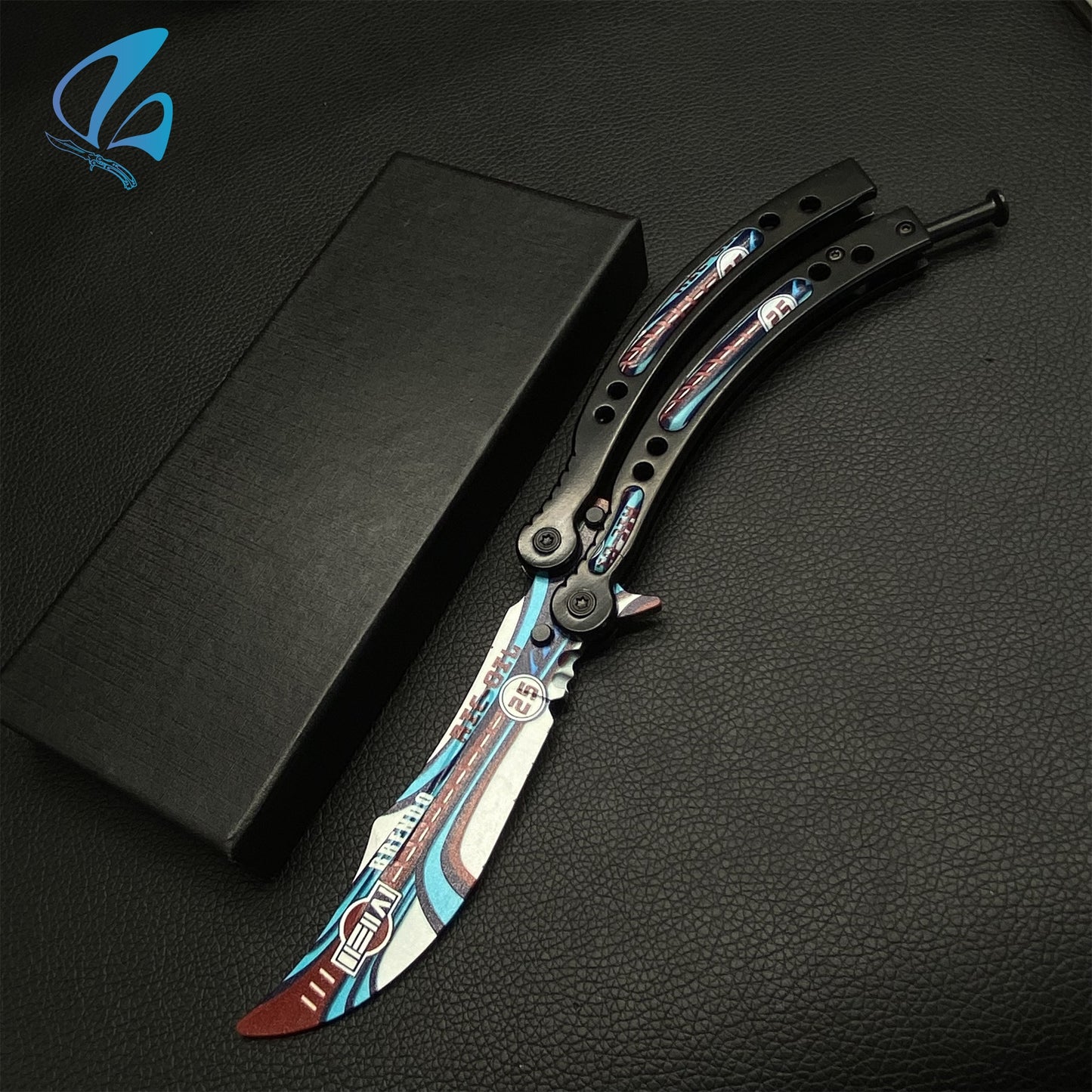 CSGO Integrale Butterfly Knife Trainer Black Handle Integrale Skin Balisong Trainer