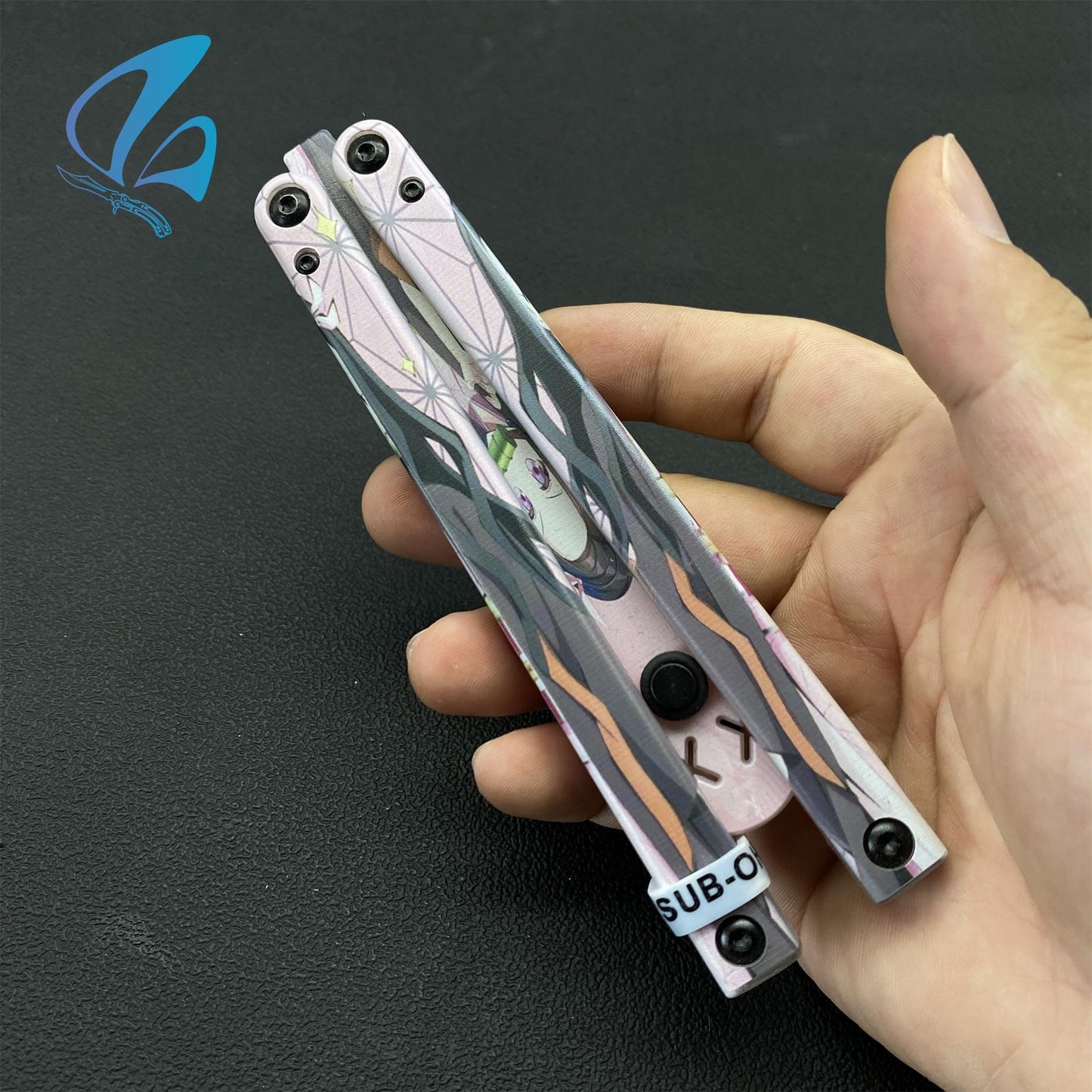 3D Printed PC Balisong Trainer PC Butterfly Knife Trainers With Clump Weight