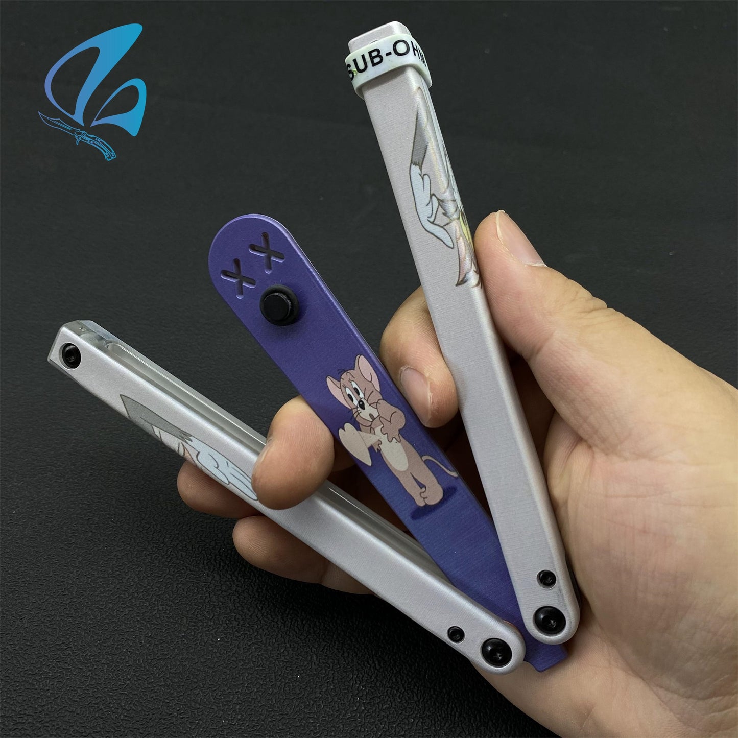 3D Printed PC Balisong Trainer PC Butterfly Knife Trainers With Clump Weight