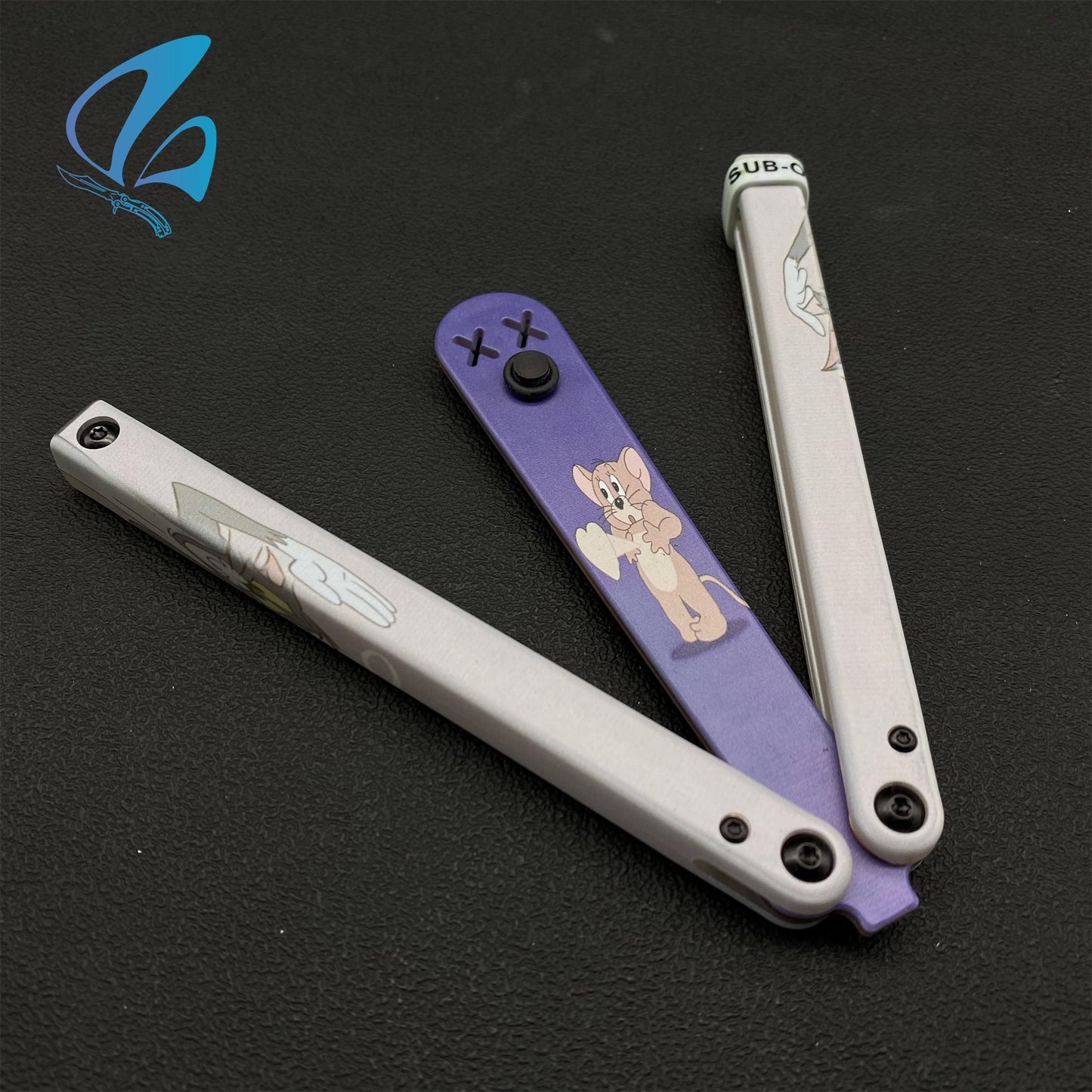 3D Printed PC Balisong Trainer PC Butterfly Knife Trainers With Clump Weight
