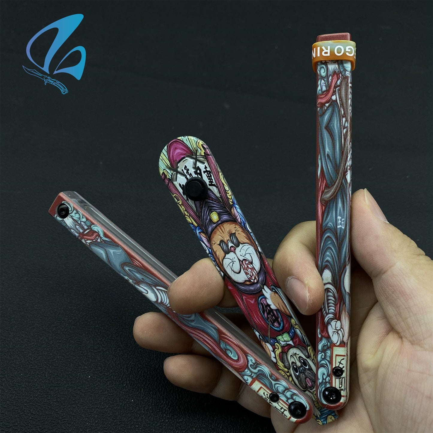 3D Printed PC Balisong Trainer PC Butterfly Knife Trainers With Clump Weight