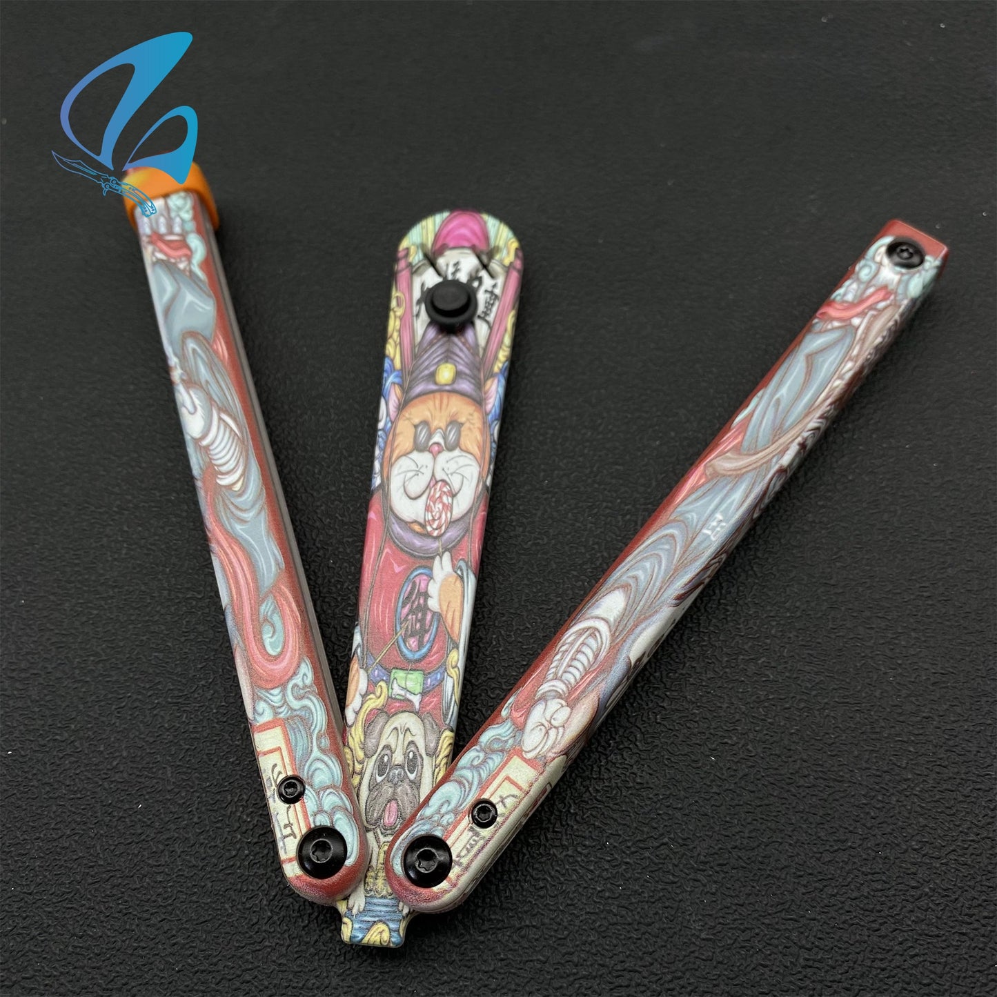 3D Printed PC Balisong Trainer PC Butterfly Knife Trainers With Clump Weight