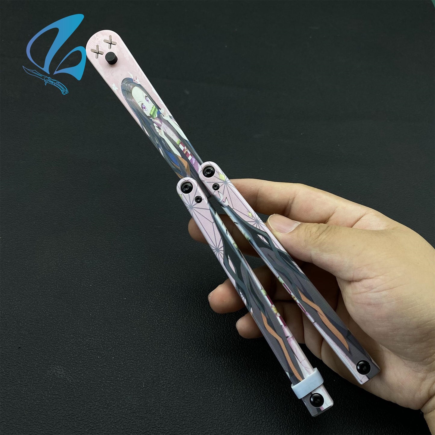 3D Printed PC Balisong Trainer PC Butterfly Knife Trainers With Clump Weight