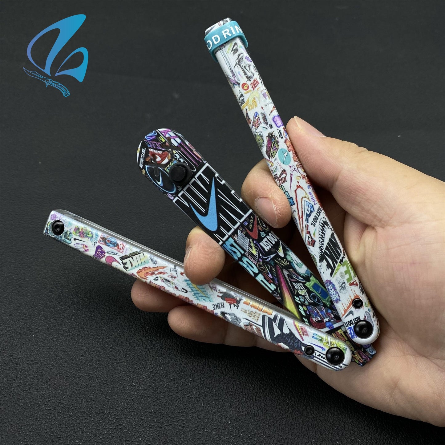 3D Printed PC Balisong Trainer PC Butterfly Knife Trainers With Clump Weight