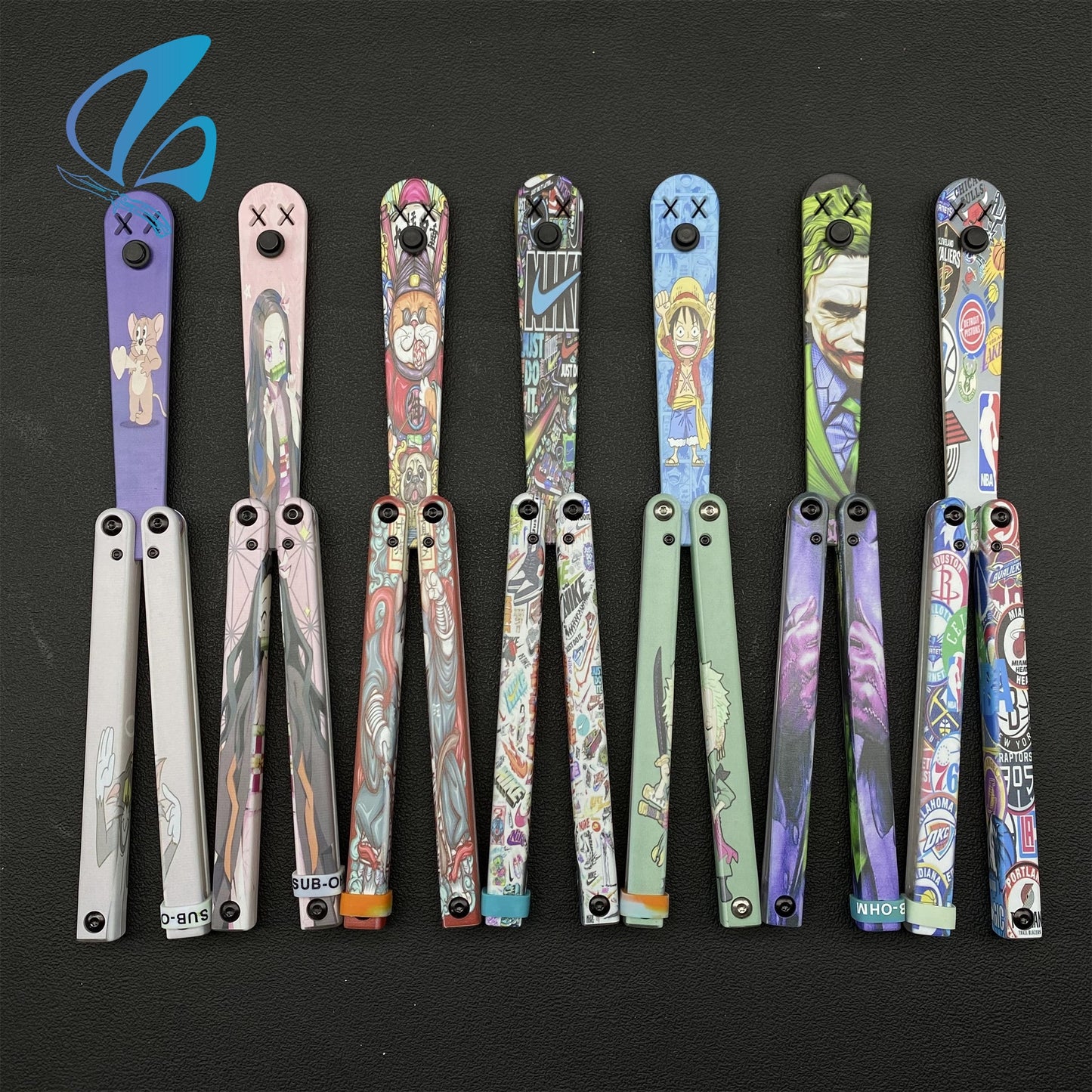 3D Printed PC Balisong Trainer PC Butterfly Knife Trainers With Clump Weight