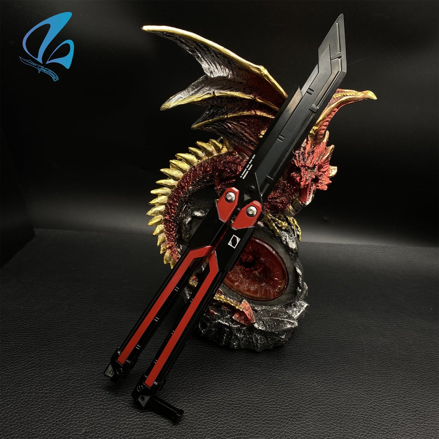 RGX Knife RGX Butterfly Knife Trainer Val RGX Balisong Trainer Game Knife Prop IRL