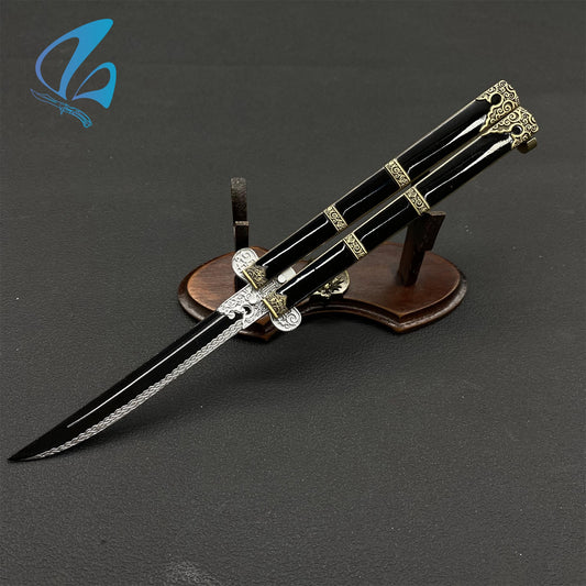 Ancient Sword Butterfly Knife Trainer Sword Balisong Fan Art For Display Only