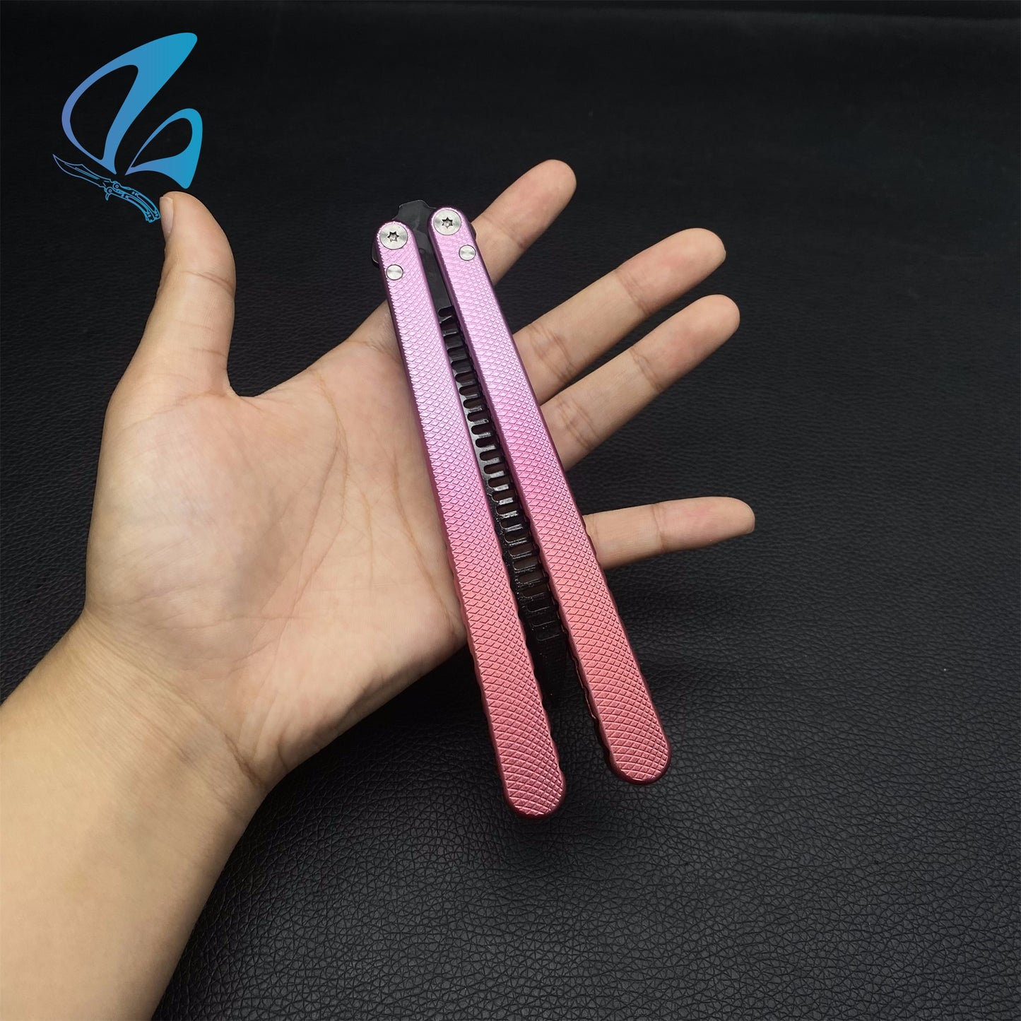 CNC Antiskid Graduated Color Handle Balisong Trainer Butterfly Comb Trainer