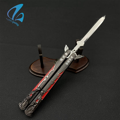 Black Dragon Butterfly Knife Dragon Balisong Fan Art For Display Only