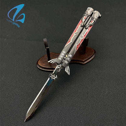 Black Dragon Butterfly Knife Dragon Balisong Fan Art For Display Only