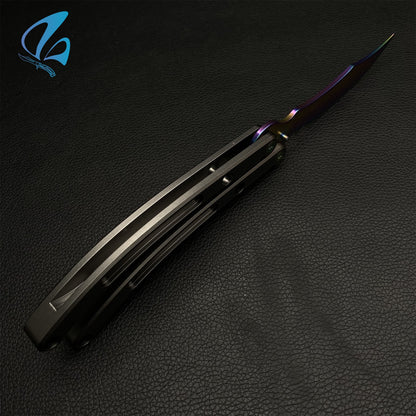 Black Market Butterfly Knife Trainer CNC Aluminium Handle Steel Blade Balisong Trainer