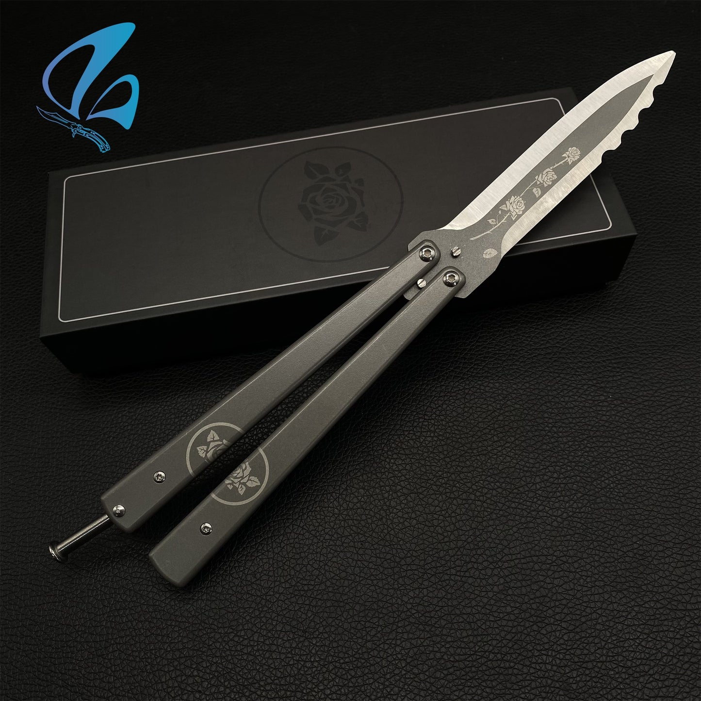 TF2 Black Rose Balisong Butterfly Knife