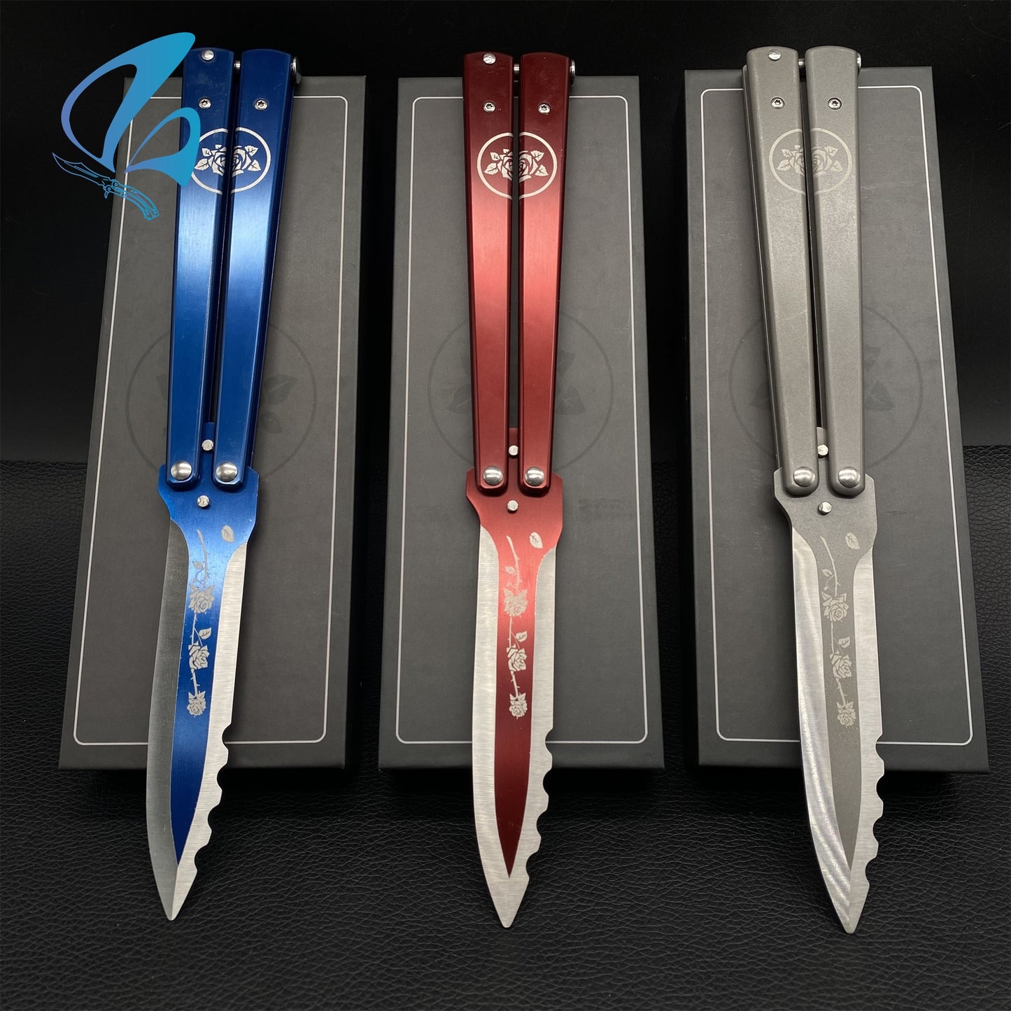 TF2 Black Rose Balisong Butterfly Knife