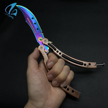 CSGO Bronze Butterfly Knife Trainer Bronze Skin Balisong Trainer