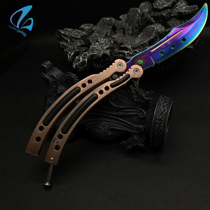 CSGO Bronze Butterfly Knife Trainer Bronze Skin Balisong Trainer