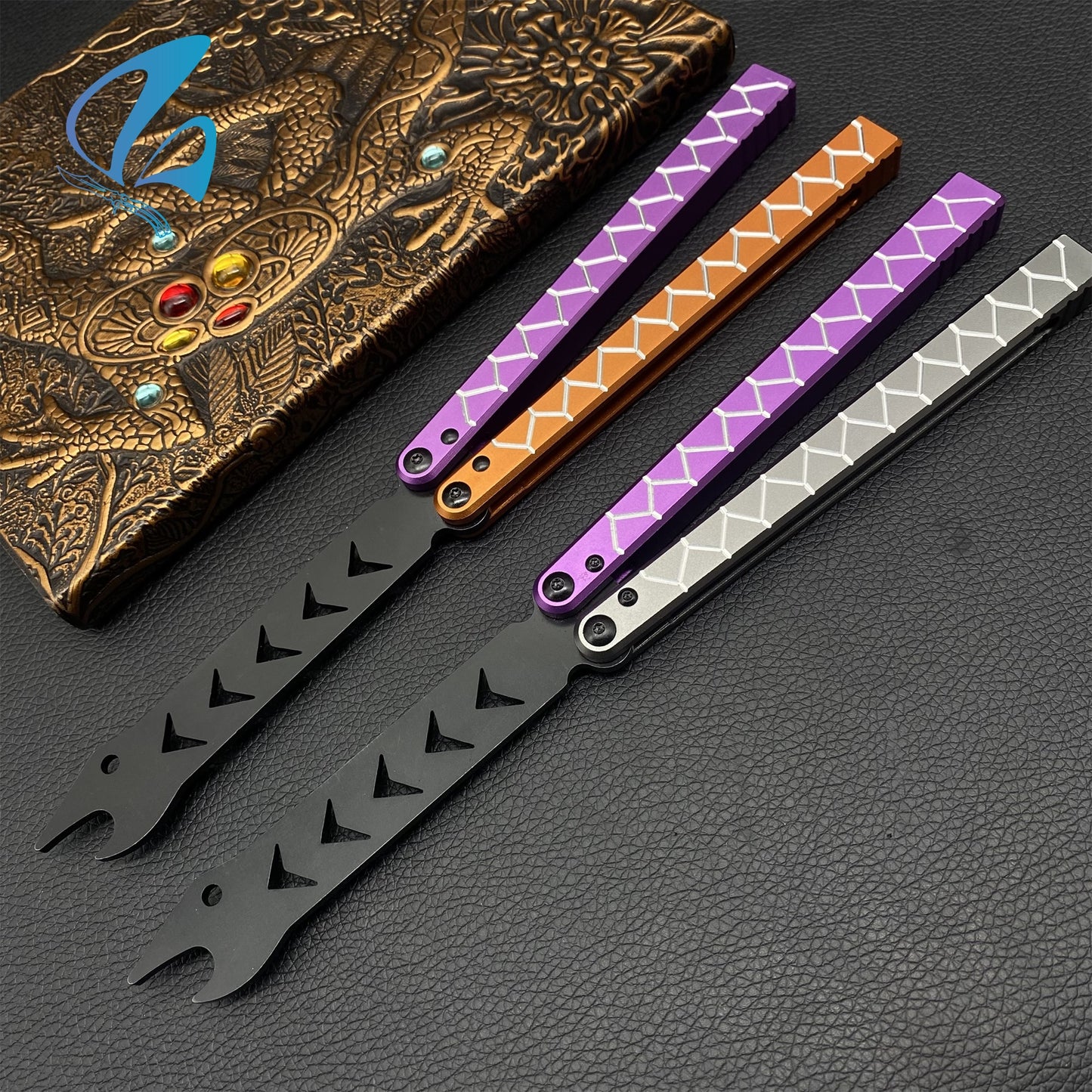 CNC Snake Head Aluminium Alloy Handle Balisong Trainer