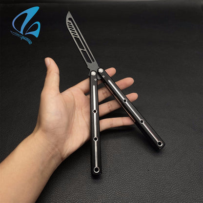 CNC Antiskid Handle Balisong Trainer Aluminium Alloy Antiskid Butterfly Knife Trainer