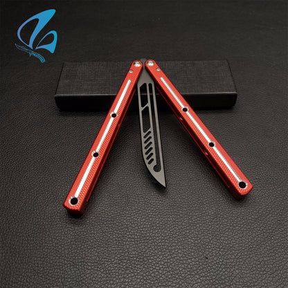 CNC Antiskid Handle Balisong Trainer Aluminium Alloy Antiskid Butterfly Knife Trainer