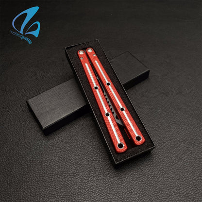 CNC Antiskid Handle Balisong Trainer Aluminium Alloy Antiskid Butterfly Knife Trainer