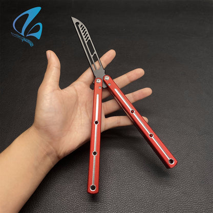 CNC Antiskid Handle Balisong Trainer Aluminium Alloy Antiskid Butterfly Knife Trainer