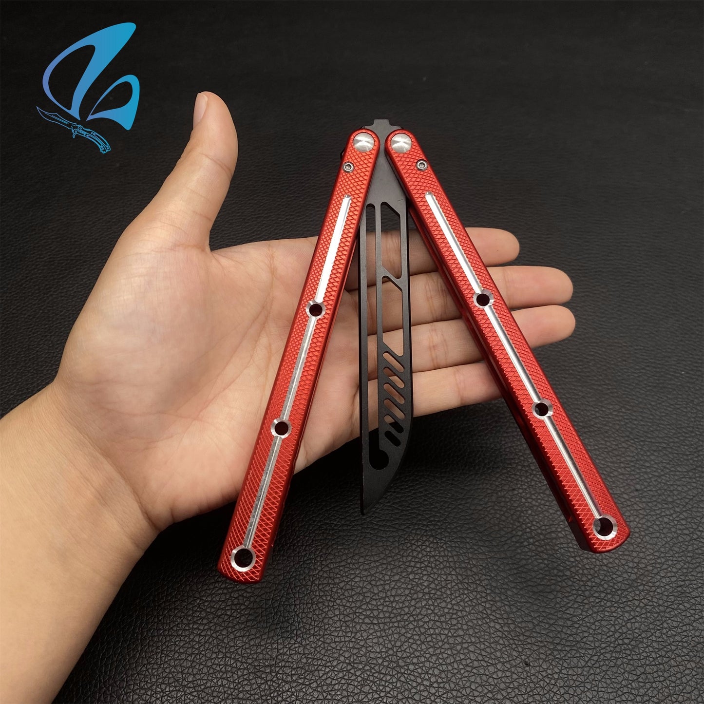 CNC Antiskid Handle Balisong Trainer Aluminium Alloy Antiskid Butterfly Knife Trainer