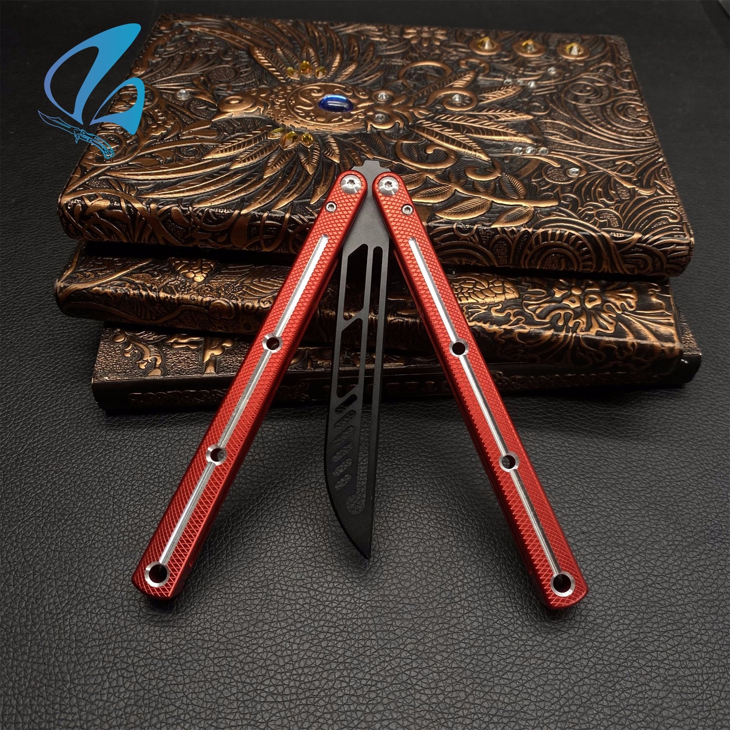 CNC Antiskid Handle Balisong Trainer Aluminium Alloy Antiskid Butterfly Knife Trainer