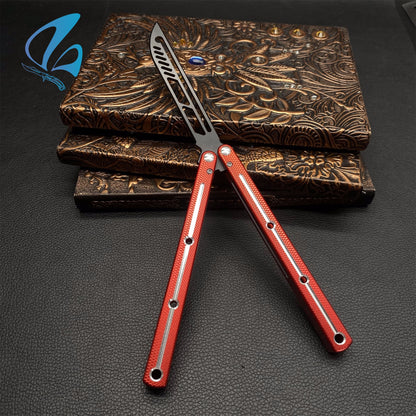 CNC Antiskid Handle Balisong Trainer Aluminium Alloy Antiskid Butterfly Knife Trainer