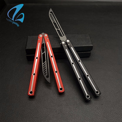 CNC Antiskid Handle Balisong Trainer Aluminium Alloy Antiskid Butterfly Knife Trainer