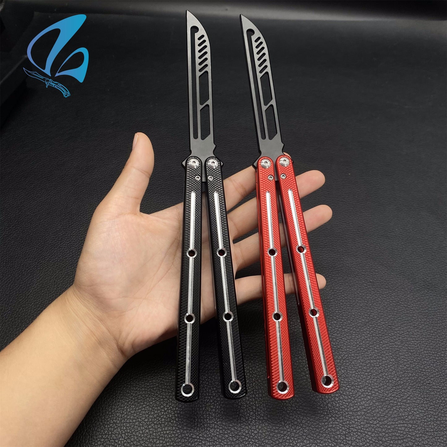 CNC Antiskid Handle Balisong Trainer Aluminium Alloy Antiskid Butterfly Knife Trainer