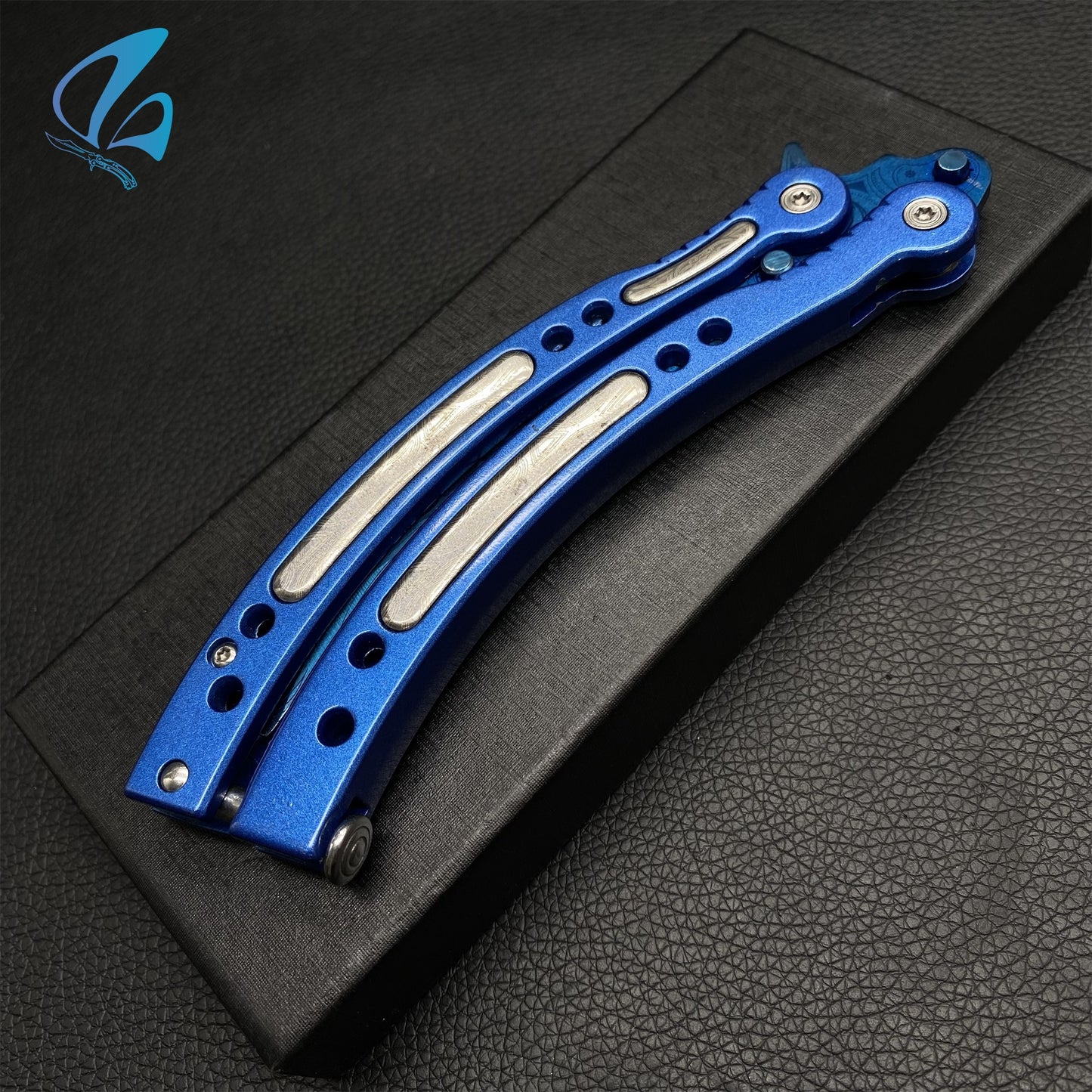 CSGO Cartel Blue Handle Butterfly Knife Trainer Cartel Blue Handle Skin Balisong Trainer