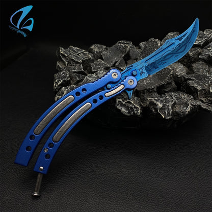 CSGO Cartel Blue Handle Butterfly Knife Trainer Cartel Blue Handle Skin Balisong Trainer