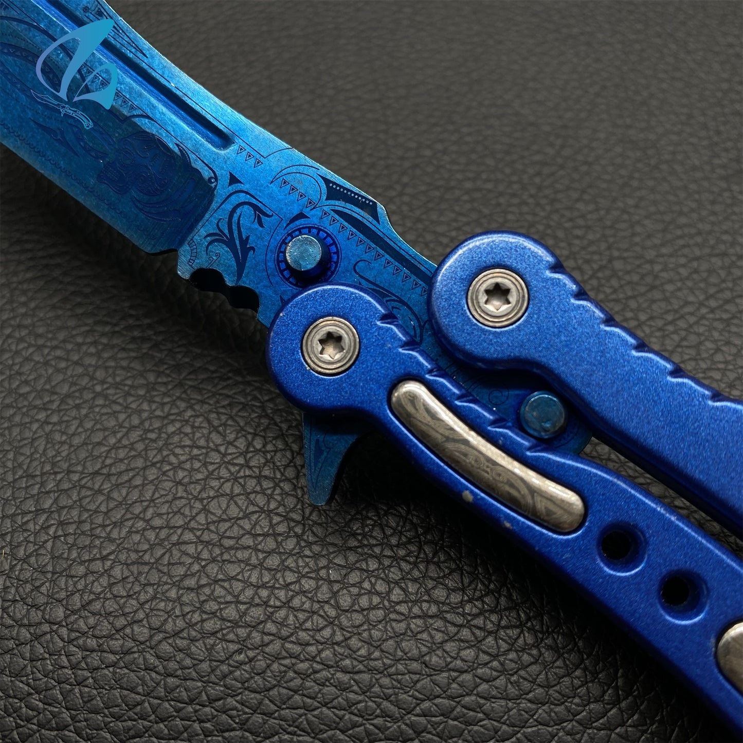 CSGO Cartel Blue Handle Butterfly Knife Trainer Cartel Blue Handle Skin Balisong Trainer