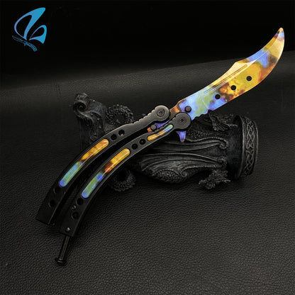 CSGO Case Hardened Butterfly Knife Trainer Case Hardened Skin Balisong Trainer