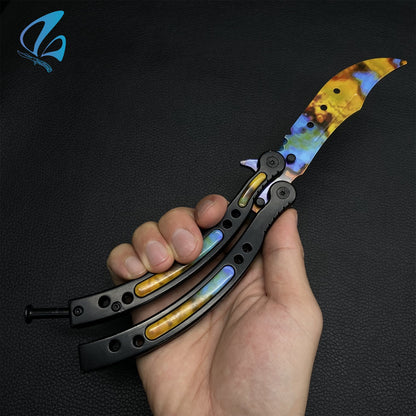 CSGO Case Hardened Butterfly Knife Trainer Case Hardened Skin Balisong Trainer