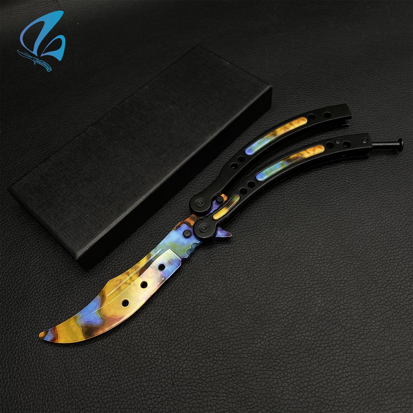 CSGO Case Hardened Butterfly Knife Trainer Case Hardened Skin Balisong Trainer