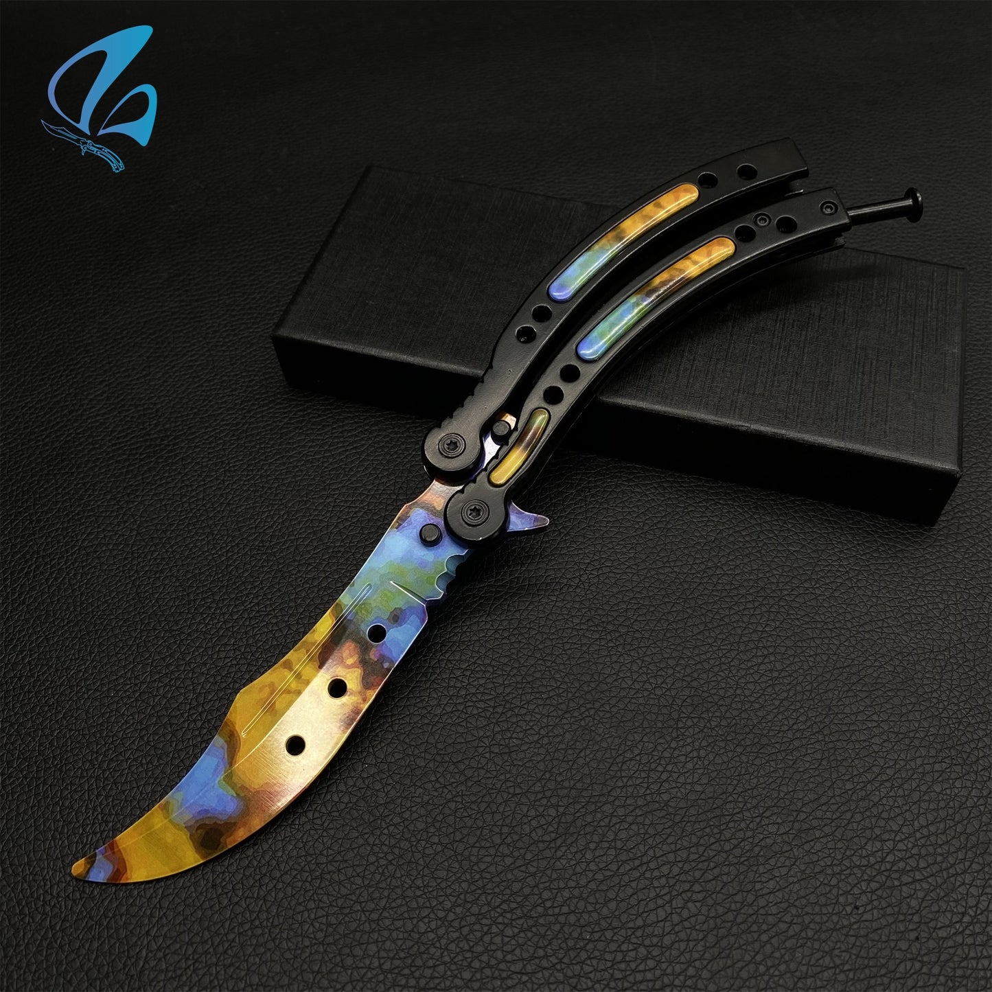 CSGO Case Hardened Butterfly Knife Trainer Case Hardened Skin Balisong Trainer