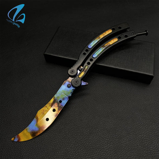 CSGO Case Hardened Butterfly Knife Trainer Case Hardened Skin Balisong Trainer