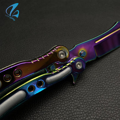 CSGO Colorful Titanium Butterfly Knife Trainer Colorful Titanium Skin Balisong Trainer