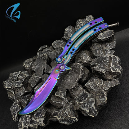 CSGO Colorful Titanium Butterfly Knife Trainer Colorful Titanium Skin Balisong Trainer