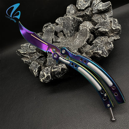 CSGO Colorful Titanium Butterfly Knife Trainer Colorful Titanium Skin Balisong Trainer