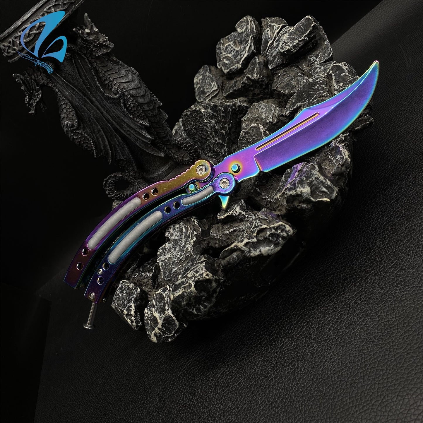 CSGO Colorful Titanium Butterfly Knife Trainer Colorful Titanium Skin Balisong Trainer