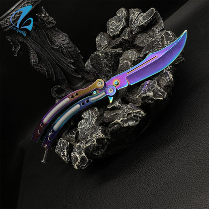 CSGO Colorful Titanium Butterfly Knife Trainer Colorful Titanium Skin Balisong Trainer