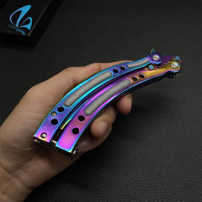 CSGO Colorful Titanium Butterfly Knife Trainer Colorful Titanium Skin Balisong Trainer