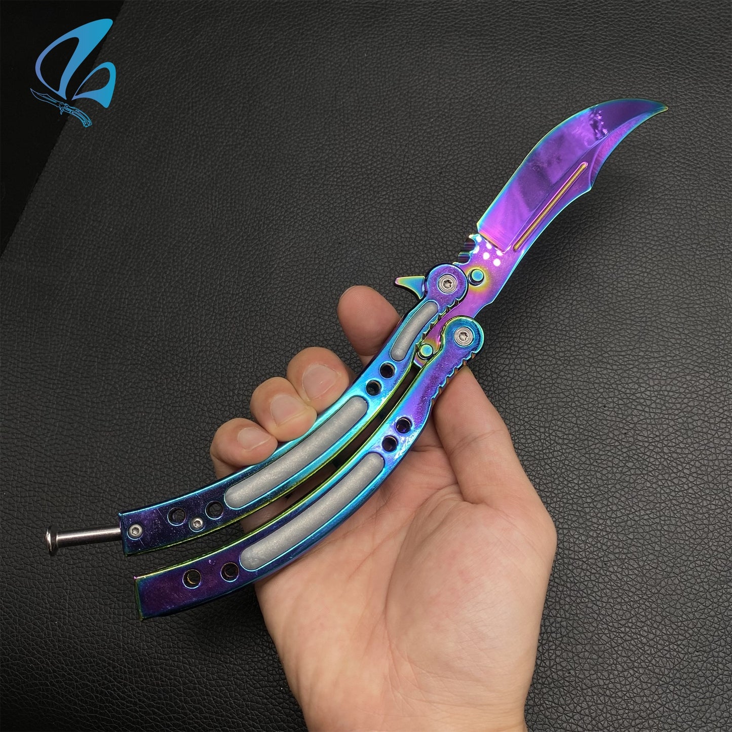 CSGO Colorful Titanium Butterfly Knife Trainer Colorful Titanium Skin Balisong Trainer