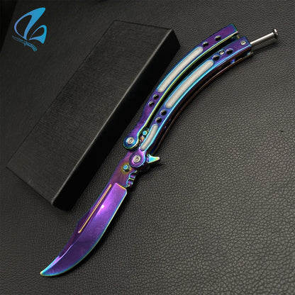 CSGO Colorful Titanium Butterfly Knife Trainer Colorful Titanium Skin Balisong Trainer