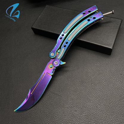 CSGO Colorful Titanium Butterfly Knife Trainer Colorful Titanium Skin Balisong Trainer