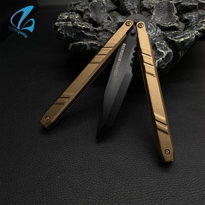 Recon Knife Butterfly Knife Trainer CNC Aluminium Handle Steel Blade Recon Balisong Trainer