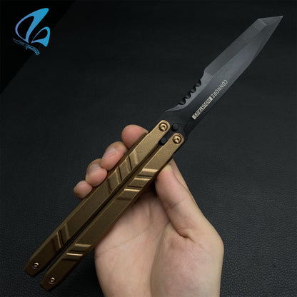 Recon Knife Butterfly Knife Trainer CNC Aluminium Handle Steel Blade Recon Balisong Trainer