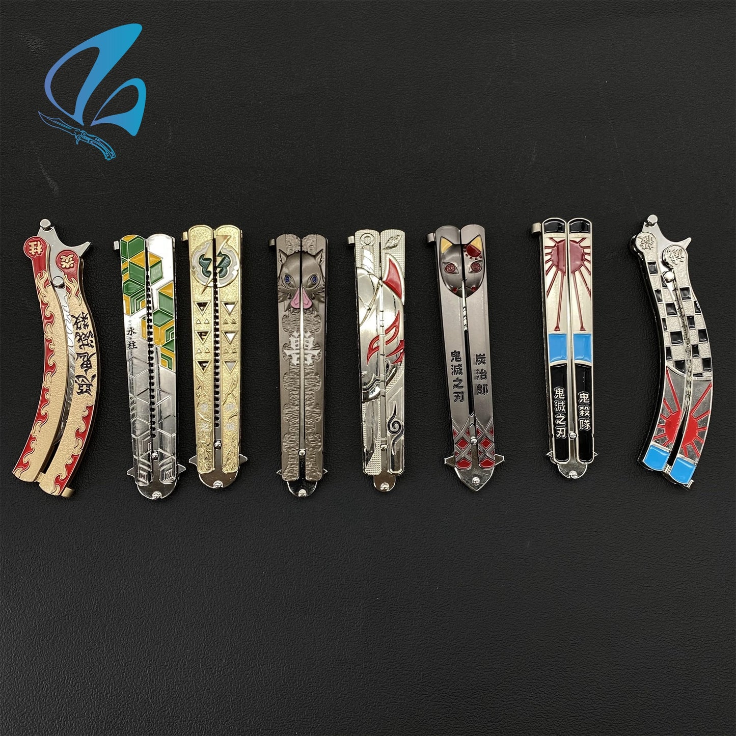 Demon Killer Butterfly Knife Anime Balisong Fan Art For Display Only