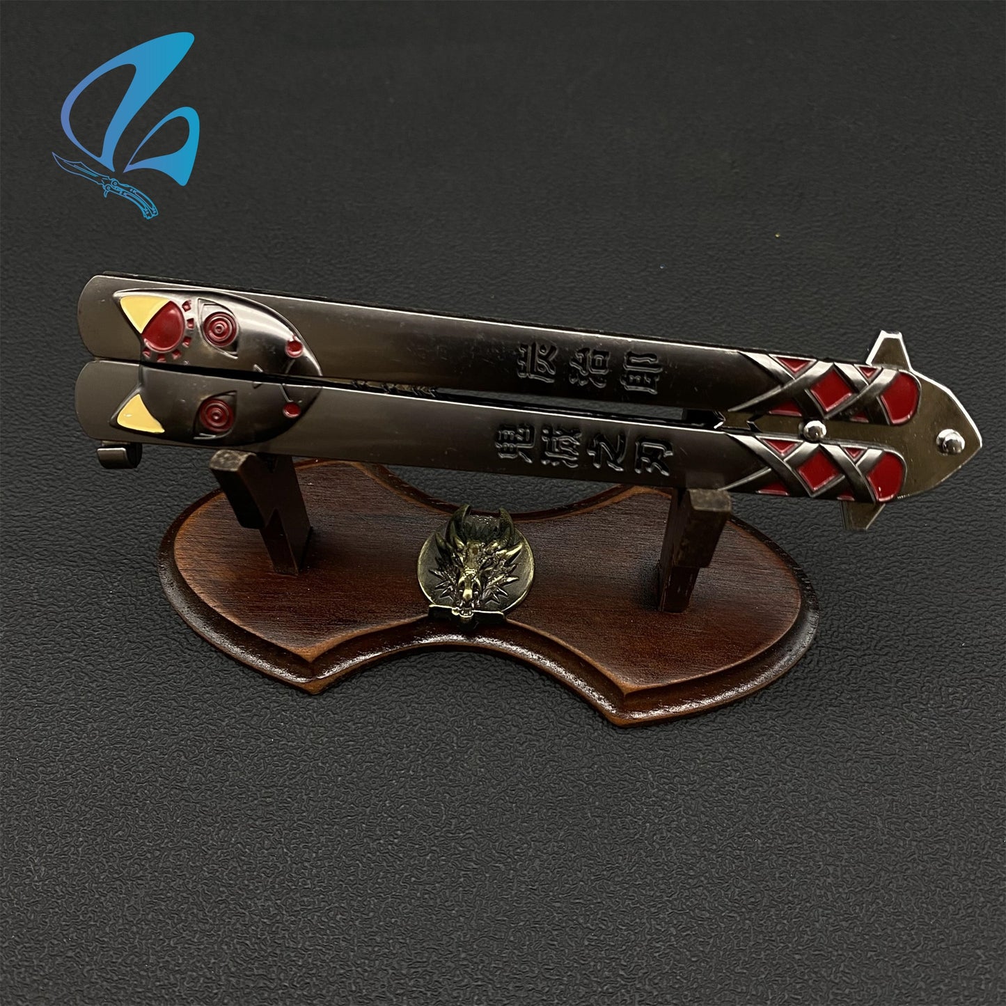 Demon Killer Butterfly Knife Anime Balisong Fan Art For Display Only